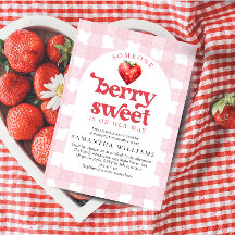 Berry Sweet Strawberry Heart Girl Shower