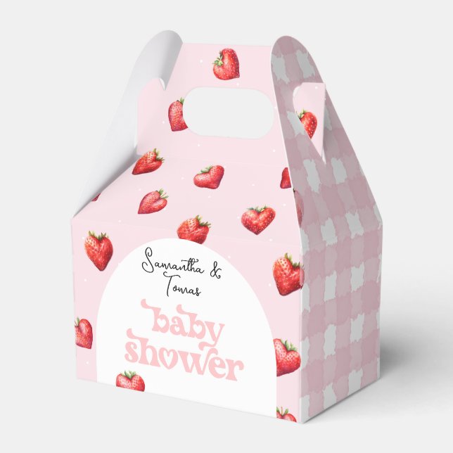 Berry Sweet Strawberry Heart Girl Shower Presentaskar (Framsidan Sidan)
