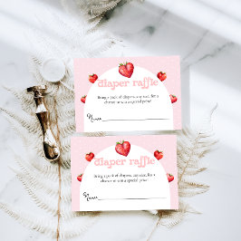 Berry Sweet Strawberry Heart Girl Shower Tilläggskort