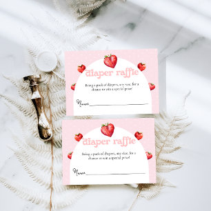 Berry Sweet Strawberry Heart Girl Shower Tilläggskort