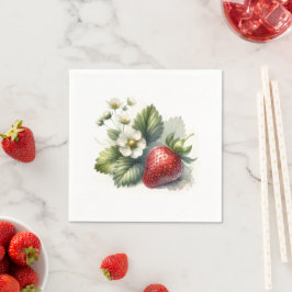 Berry Sweet Strawberry och Flower Pappersservett