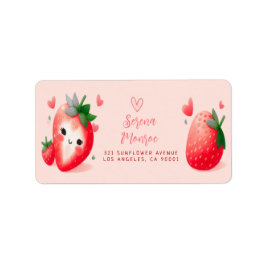 Berry Sweet Strawberry Party Return-adressetikett Adressetikett