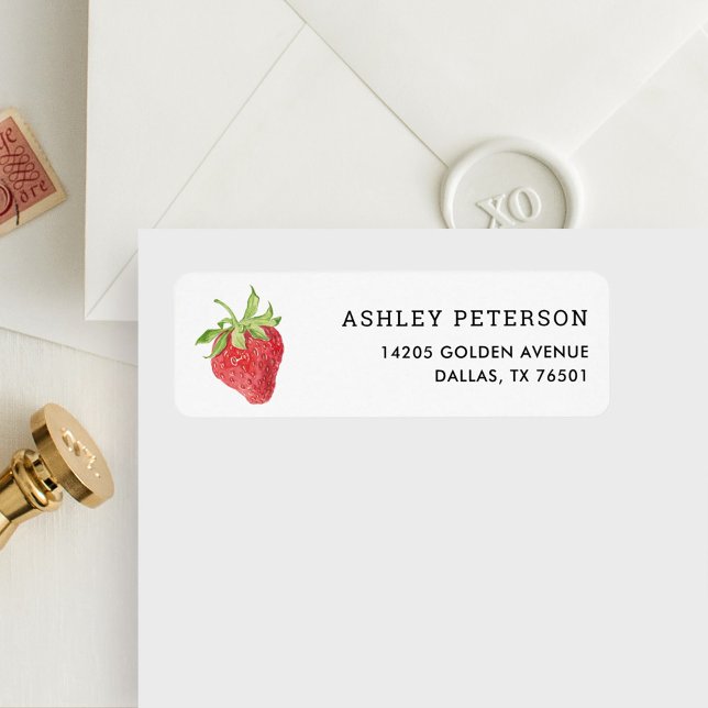 Berry Sweet Strawberry Party Return-adressetikett Returadress Etikett (Skapare uppladdad)