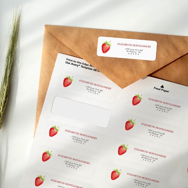 Berry Sweet Strawberry Returadress Etikett (Skapare uppladdad)