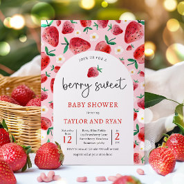 Berry Sweet Summer Strawberry Baby Shower Inbjudningar