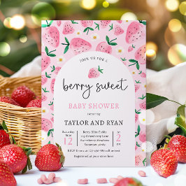 Berry Sweet Summer Strawberry Baby Shower Inbjudningar