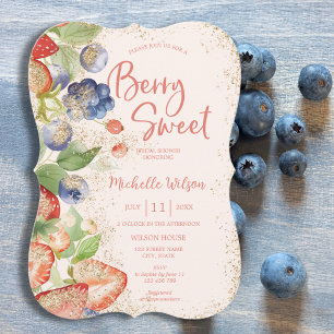 Berry Sweet Summer Vild Berries & Flowers Möhippa Inbjudningar