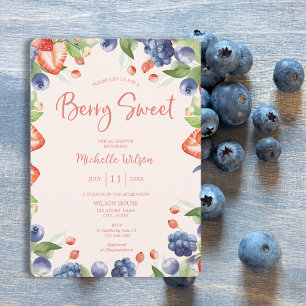 Berry Sweet Summer Vild Berries & Flowers Möhippa Inbjudningar