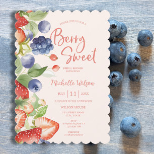 Berry Sweet Summer Vild Berries & Flowers Möhippa Inbjudningar