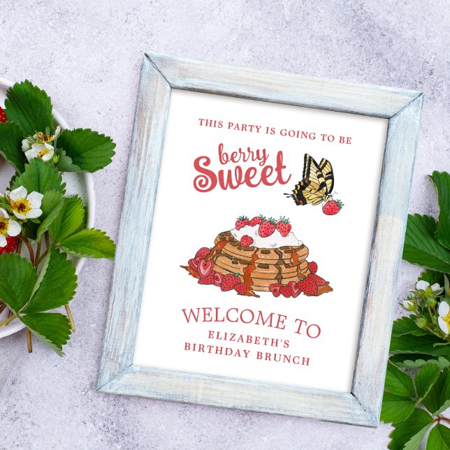 Berry Sweet Waffles och Butterfly Birthday Välkomm Poster (Skapare uppladdad)
