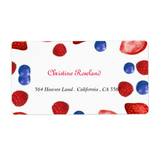 Berry Themes flicka födelsedag Returadress Fraktsedel