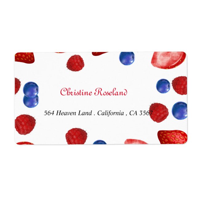 Berry Themes flicka födelsedag Returadress Fraktsedel (Framsidan)