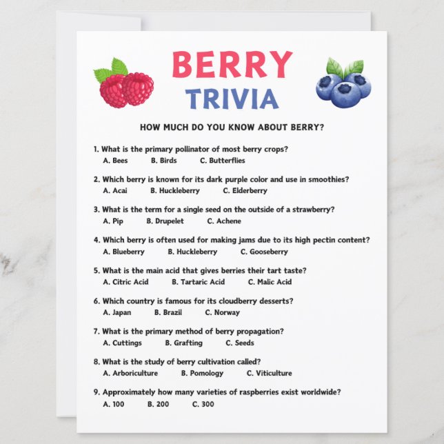 Berry Trivia Game (Framsida)
