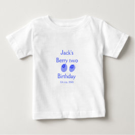 Berry två födelsedag blå bär lägg till namn datum  t shirt