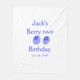 Berry two birthday blue berry add name date kids r fleecefilt