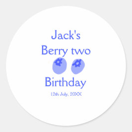 Berry two birthday blue berry add name date kids r runt klistermärke