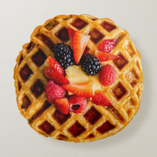 Berry Waffle Round Dekorativ kudde (Framsidan)