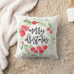 Berry Wandan God jul Watercolor Kudde