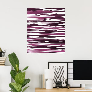 Berry Watercolor Abstrakt Rand Poster