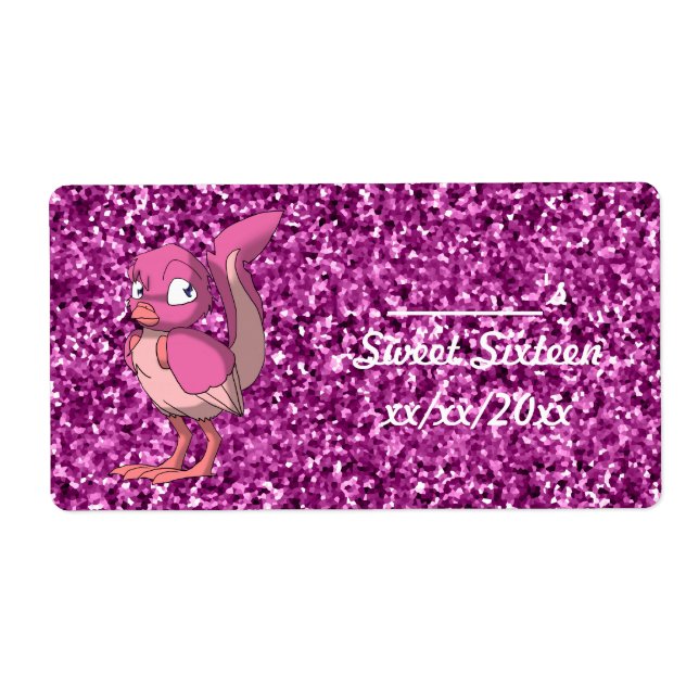 Berry Yogurt Reptilian Bird Vin eller Vattenflaska Fraktsedel (Framsidan)