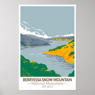 Berryessa Snö bergsmonument Vintage Poster