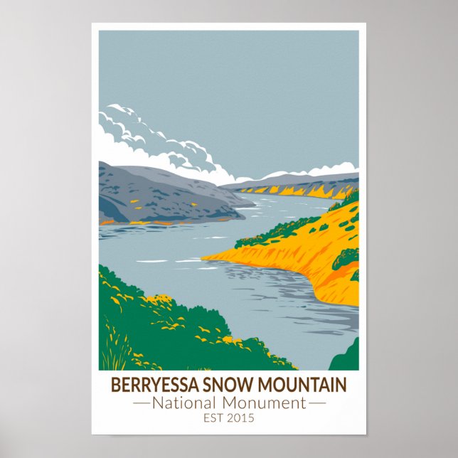 Berryessa Snö bergsmonument Vintage Poster (Framsidan)