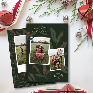 Berryful botaniskt multifoto-julkort julkort