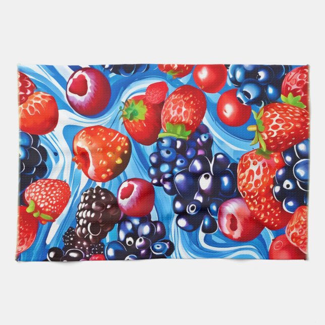 Berrylicious Blue Dream Kökshandduk (Horisontell)