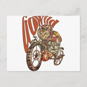 Berserk Steampunk Motorcle Cat Go Vild T-Shirt.p. Vykort