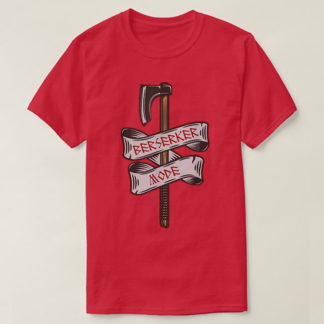 Berserker Mode Viking Battle Ax Runic Tattot TShi T Shirt (Design framsida)