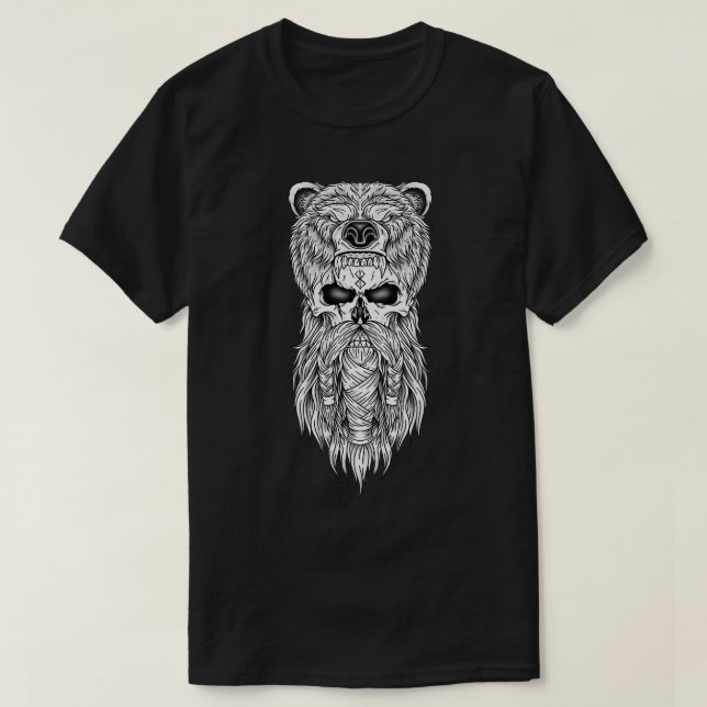 Berserker Viking amp Bear T Shirt (Design framsida)