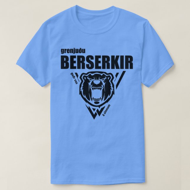 Berserkir Berserker Vikings Black T Shirt (Design framsida)