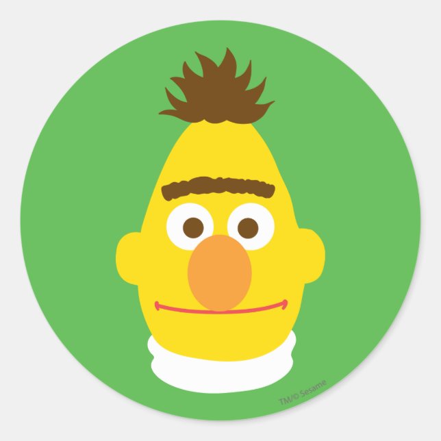 Bert Ansikte Runt Klistermärke (Framsida)