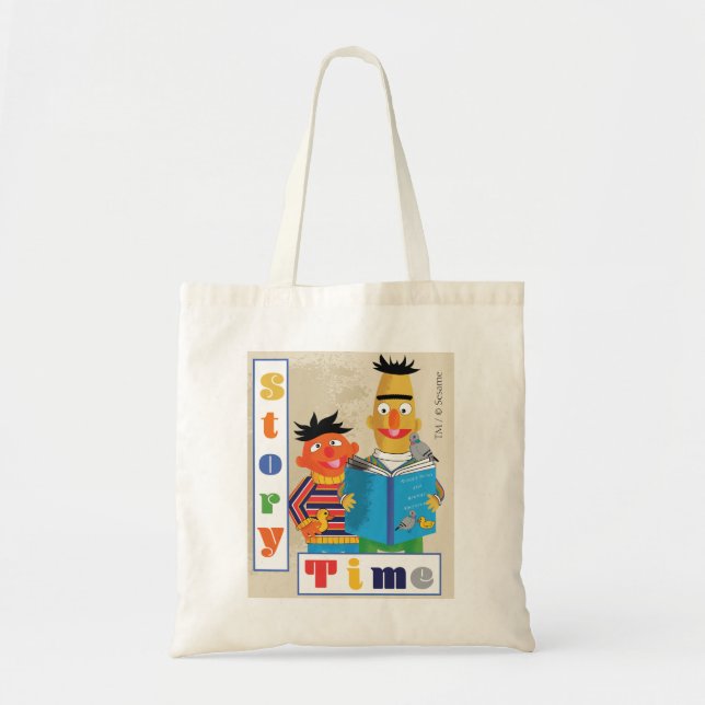 Bert och Ernie Bibliotek story Time Tygkasse (Framsidan)