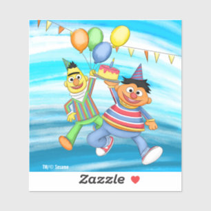 Bert och Ernie Birthday Balloons Klistermärken