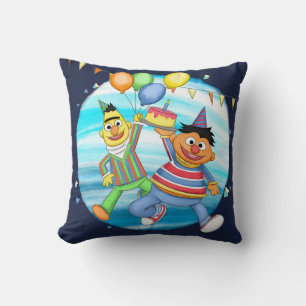 Bert och Ernie Birthday Balloons Kudde