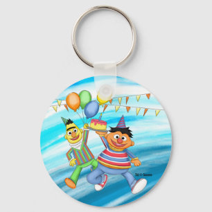 Bert och Ernie Birthday Balloons Nyckelring