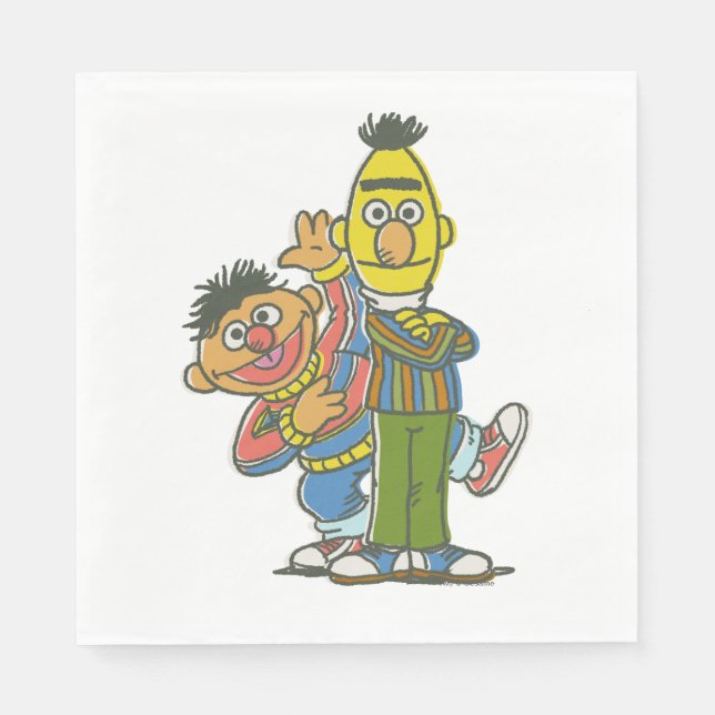 Bert och Ernie Classic Stil Pappersservett (Framsidan)
