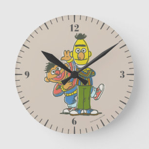 Bert och Ernie Classic Stil Rund Klocka