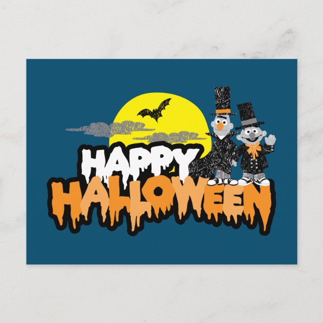 Bert och Ernie | HAPPY HALLOWEEN Vykort (Framsida)