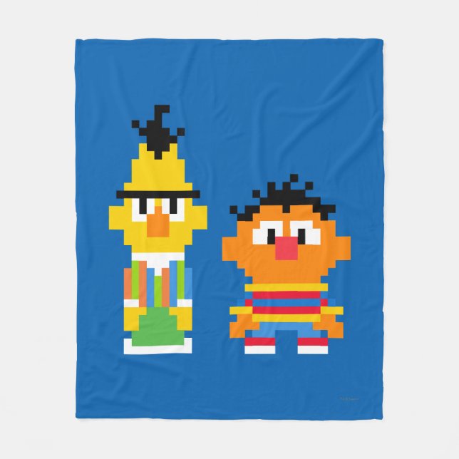 Bert och Ernie Pixel Art Fleecefilt (Framsidan)