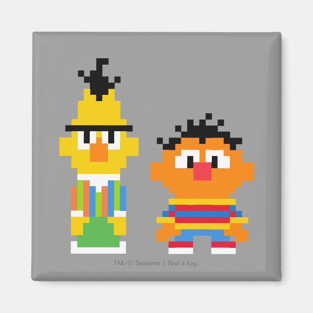 Bert och Ernie Pixel Art Magnet (Framsidan)
