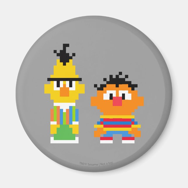 Bert och Ernie Pixel Art Magnet (Framsidan)