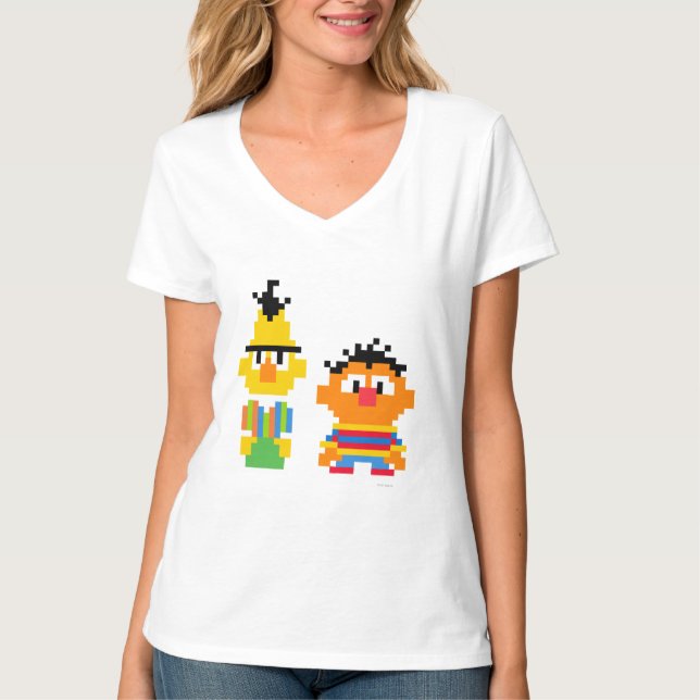 Bert och Ernie Pixel Art Tee Shirt (Framsida)