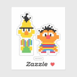 Bert och Ernie PIXELkonst Klistermärken