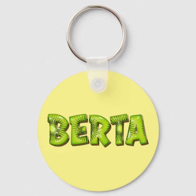 Berta Name Kiwi Design Schlüsselanhänger Nyckelring (Framsida)