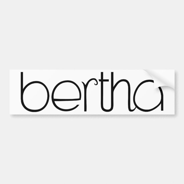 Bertha Black Bumper Sticker Bildekal (Framsidan)