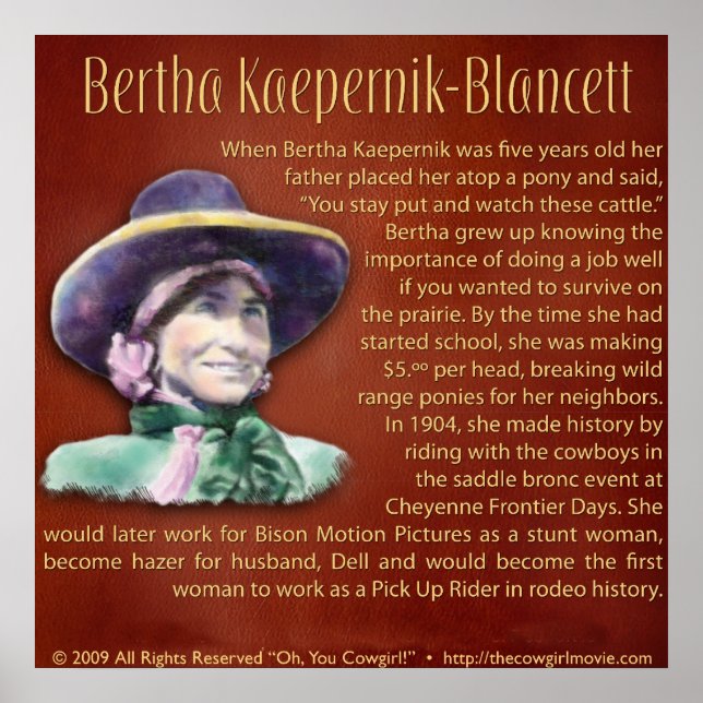 Bertha Kaepernik-Blancett Poster (Framsidan)