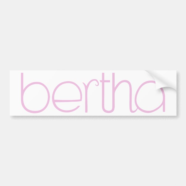 Bertha rosa Bumper Sticker Bildekal (Framsidan)