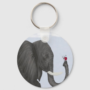 Bertha the Elephant and Ladybug måla Nyckelring